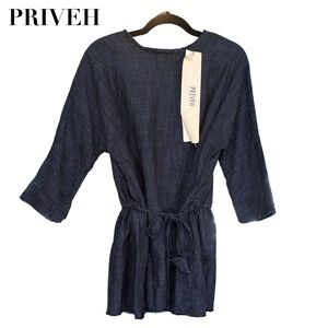 Priveh Long Sleeve Blouse in Color Night